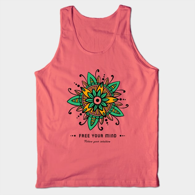 mandala Free Your Mind Tank Top by Tip Top Tee's